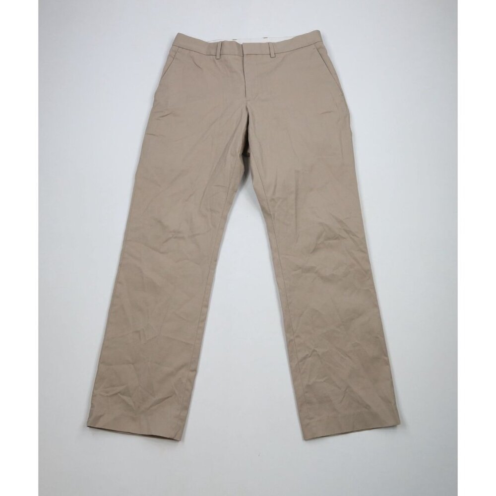 Express Mens 31x32 Distressed Agent Relaxed Fit Straight Leg Chino Pants Beige